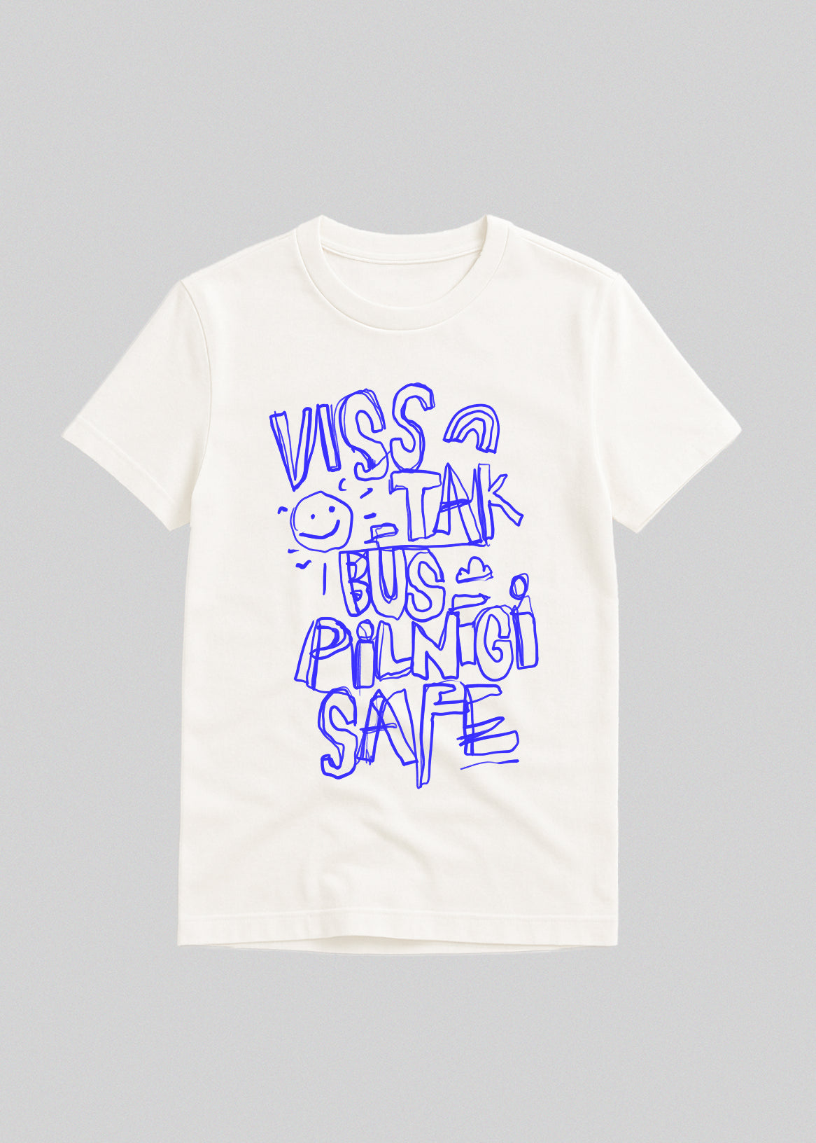 Organiskas Kokvilnas T-krekls VISS SAFE (Zils)