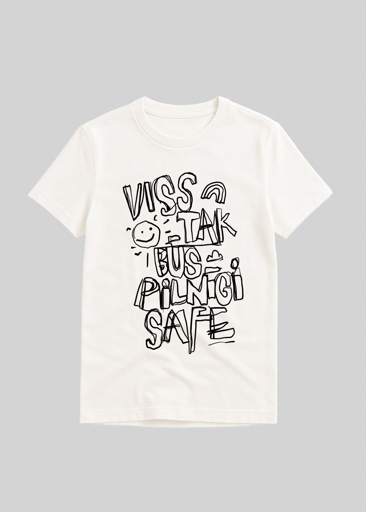 Organiskas Kokvilnas T-krekls VISS SAFE (Melns)